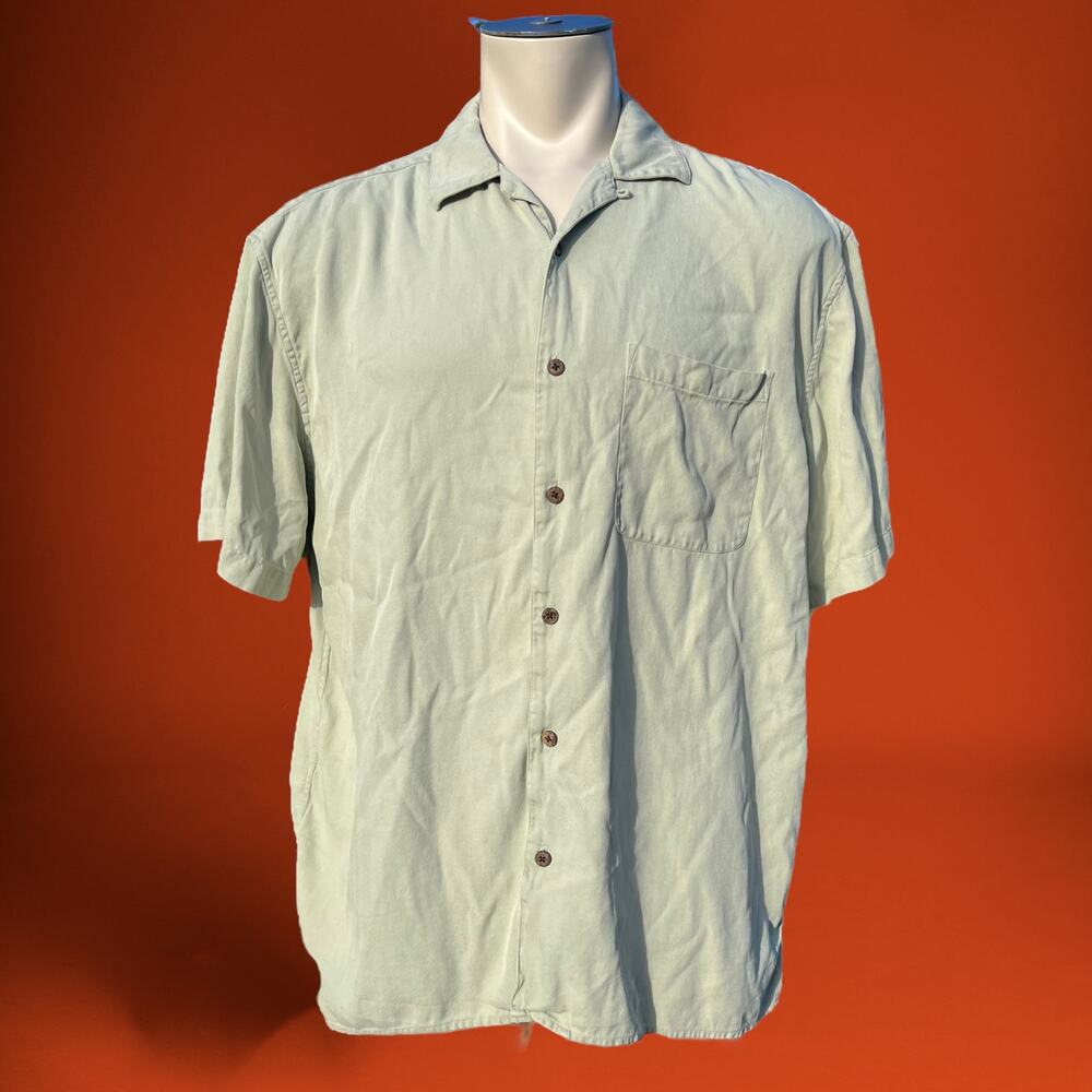 Vintage Jos. A. Bank Shirt 100% Silk Casual Button Down Men's XL Vacation Retire